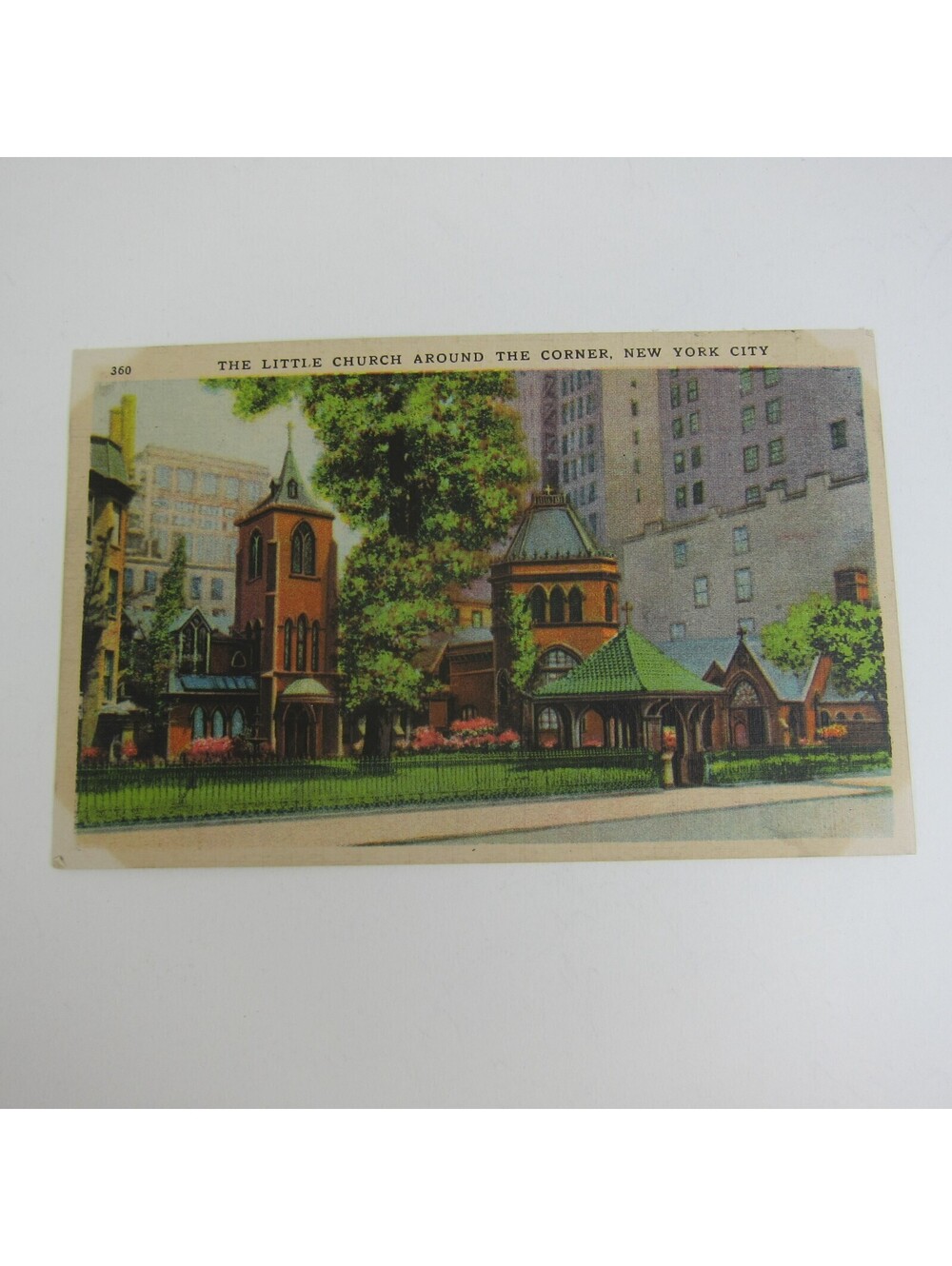 Linen Postcard New York City Little Church Around The Corner Vintage UNPOSTED
